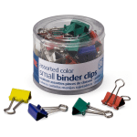 OIC Binder Clips Tub, Small Clips, 3/4in, Assorted Colors, Pack Of 36