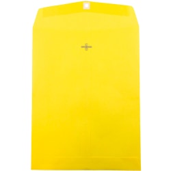 JAM Paper Open-End 10in x 13in Catalog Envelopes, Clasp Closure, Yellow, Pack Of 25 Envelopes