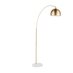 LumiSource March Floor Lamp, 74inH, Gold Shade/White Marble Base