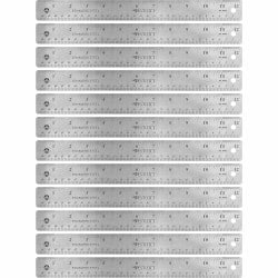 Westcott Stainless Steel Rulers, 12in L x 1in W, Stainless Steel, Pack Of 12