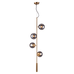 Zuo Modern Zatara Ceiling Lamp, 16 1/2inW, Smoked Glass Shade/Brushed Steel Gold Base