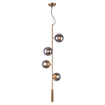 Zuo Modern Zatara Ceiling Lamp, 16 1/2inW, Smoked Glass Shade/Brushed Steel Gold Base