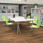 Flash Furniture HERCULES Series Stack Chairs, Green, Set Of 5 Chairs