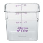 Cambro Camwear 6-Quart CamSquare Storage Containers, Allergen-Free Purple, Set Of 6 Containers