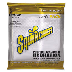 Sqwincher Powder Packs, Lemonade, 47.66 Oz, Case Of 16