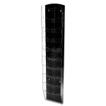 Alpine Hanging Magazine Rack With Adjustable Pockets, 51inH x 10inW x 4inD, Black/Clear