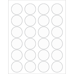 Tape Logic Round Labels For Laser Printers, LL231CL, 1 5/8in, Clear, 24 Labels Per Sheet, Case Of 100 Sheets