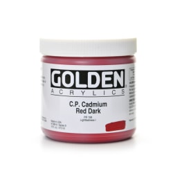 Golden Heavy Body Acrylic Paint, 16 Oz, Cadmium Yellow Dark (CP)