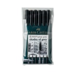 Faber-Castell Pitt Artist Brush Pens, Shades Of Gray, 6 Pens Per Set, Pack Of 2 Sets