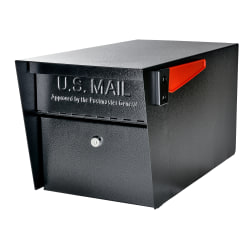 Mail Boss Locking Security Drop Box, 16-1/4inH x 11-1/4inW x 4-3/4inD, Black/Wood Grain