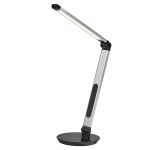 Adesso Simplee Rodney LED AdessoCharge Desk Lamp, 26-1/2inH, Matte Silver Shade/Black Base