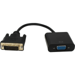 QVS DVI To VGA Active Video Converter - DVI-D/VGA Video Cable for Computer, Projector, Video Device - First End: 1 x 15-pin HD-15 - Female - Second End: 1 x 29-pin DVI-D Digital Video - Male - Supports up to 1920 x 1080 - Black