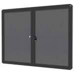 MasterVision Enclosed Fabric Bulletin Board With Aluminum Frame, 36in x 48in, Grey/Graphite