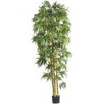 Nearly Natural Bamboo 96inH Plastic Biggy Style Tree With Nursery Pot, 96inH x 40inW x 40inD, Green