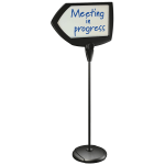 MasterVision Arrow Easy-Clean Dry-Erase Sign Stand, 17in x 25in, Silver/Black