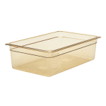 Cambro H-Pan High-Heat GN 1/1 Food Pans, 6inH x 12-3/4inW x 20-7/8inD, Amber, Pack Of 6 Pans