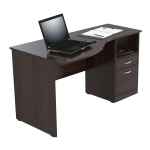 Inval Contemporary Curved Top 55inW Writing Desk, Espresso-Wengue