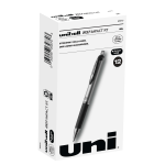 uni-ball RT Gel Pens, 207 Impact, Bold Point, 1.0 mm, Gray Barrel, Black Ink, Pack Of 12