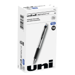 uni-ball RT Gel Pens, 207 Impact, Bold Point, 1.0 mm, Gray Barrel, Blue Ink, Pack Of 12