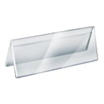 Azar Displays 2-Sided Acrylic Name Plates, 3in x 8-1/2in, Clear, Pack Of 10 Name Plates