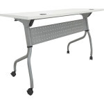 Lorell Preference Series 48inW Flip-Top Training Table, White/Silver