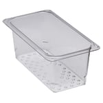 Cambro Camwear GN 1/3 Size 5in Colander Pans, Clear, Set Of 6 Pans