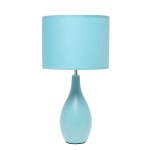 Simple Designs Bowling Pin Base Table Lamp, 19inH, Blue Shade/Blue Base