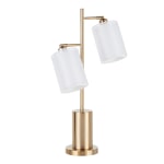 LumiSource Cannes Table Lamp, 27inH, Gold Base/White Shade