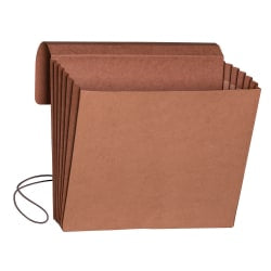 Smead  Expanding Wallet, 5 1/4in Expansion, Letter Size, 9 1/2in x 11 3/4in, 30% Recycled, Redrope