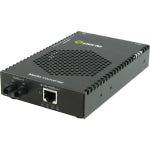 Perle S-1110P-M2ST05 Media Converter - 1x PoE (RJ-45) Ports - 1 x ST Ports - 1000Base-SX, 10/100/1000Base-T - 3280.84 ft - Rack-mountable, Rail-mountable, Wall Mountable