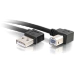 C2G 5m USB 2.0 Right Angle A/B Cable - Black (16.4ft) - 16.40 ft USB Data Transfer Cable for Mouse, Keyboard, Printer, Modem - First End: 1 x USB 2.0 Type A - Male - Second End: 1 x USB 2.0 Type B - Male - Shielding - Black