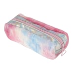 Office Depot Brand Furry Pencil Pouch, 7-1/2in x 3in, Rainbow Tie-Dye