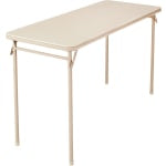 COSCO Serving Folding Table, 28inH x 20inW x 48inD, Antique Linen