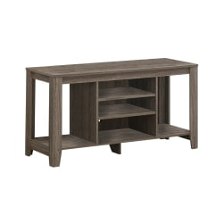 Monarch Specialties Ezra TV Stand, 24-1/4inH x 47-3/4inW x 17-1/4inD, Dark Taupe