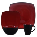 Gibson Elite Soho Lounge 16-Piece Dinnerware Set, Red