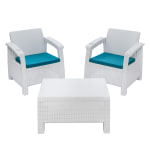 Inval MQ FERRARA 3-Piece Stay Furniture Set, White/Teal