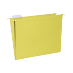 SKILCRAFT Hanging File Folders, 1/5 Cut, 2in Expansion, Letter Size, Yellow, Box Of 25 Folders (AbilityOne 7530-01-364-9501)