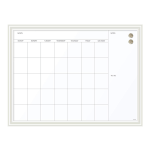 U Brands Magnetic Dry-Erase Monthly Calendar Board, 40in X 30in, White Decor Frame (2918U00-01)