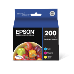 Epson 200 DuraBrite Ultra Cyan, Magenta, Yellow Ink Cartridges, Pack Of 3, T200520