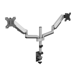 V7 DM1DTA-1N Desk Mount for Monitor - Silver - 2 Display(s) Supported - 32in Screen Support - 34 lb Load Capacity - 100 x 100, 75 x 75