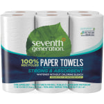 Seventh Generation 100% Recycled Paper Towels - 2 Ply - 11in x 5.40in - 140 Sheets/Roll - White - Paper - 6 Per Pack - 4 / Carton