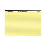 Roaring Spring Wide College Ruled Landscape Legal Pad, 11in x 9.5in 40 Sheets, Canary - 40 Sheets - 80 Pages - Printed - Stapled/Tapebound - Both Side Ruling Surface Red Margin - 20 lb Basis Weight