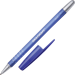 SKILCRAFT Rubberized Ballpoint Pens, Medium Point, 1.0 mm, Blue Barrel, Blue Ink, Box Of 12 (AbilityOne)