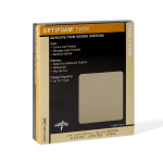 Medline Optifoam Thin Adhesive Dressings, 4in x 4in, Tan, Pack Of 10