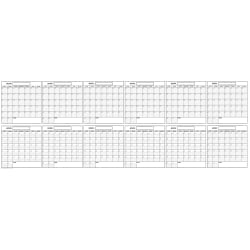 SwiftGlimpse Yearly Wall Planner, 36in x 100in, Black/White, Undated