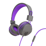 JLab Audio Kids JBuddies Studio Over-The-Ear Headphones, Gray/Purple, JKSTUDIO GRYPRL BX