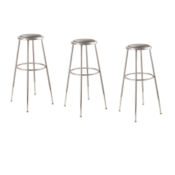 Lumisource Fuji Contemporary Counter Stools, Black/Silver, Set Of 2 Stools