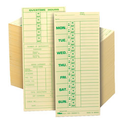 TOPS Time Cards (Replaces Original Card 331-10), Named Days, 2-Sided, 8 1/2in x 3 1/2in, Box Of 500