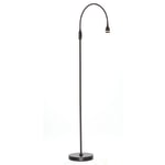 Adesso Prospect LED Gooseneck Floor Lamp, 56inH, Black Shade, Black Base