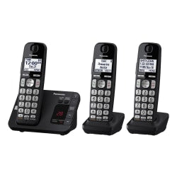 Panasonic DECT 6.0 Expandable 3-Handset Digital Cordless Phone System With Digital Answering Machine, KX-TGE433B